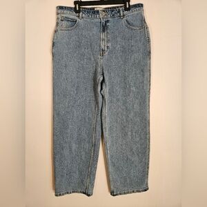 Everlane size 33 way high wide leg jean medium wash organic cotton
